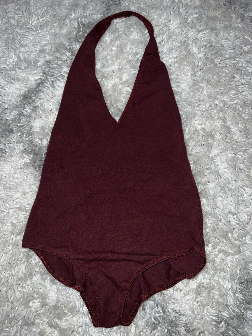 Women my Halter One-Piece bodysuit in Deep Burgundy